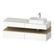Duravit Meuble sous-lavabo Qatego 160x55x60 cm, blanc mat, placage, évier à droite-1