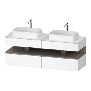 Duravit Meuble sous-lavabo Qatego 160x55x60 cm, blanc mat, placage, évier double