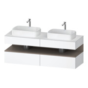 Duravit Meuble sous-lavabo Qatego 160x55x60 cm, blanc mat, placage, évier double-1