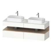 Duravit Meuble sous-lavabo Qatego 160x55x60 cm, blanc mat, placage, évier double côté-1