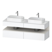 Duravit Meuble sous-lavabo Qatego 160x55x60 cm, blanc mat, placage, évier double face-1