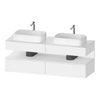 Duravit Meuble sous-lavabo Qatego 160x55x60 cm, blanc mat, placage, évier double face