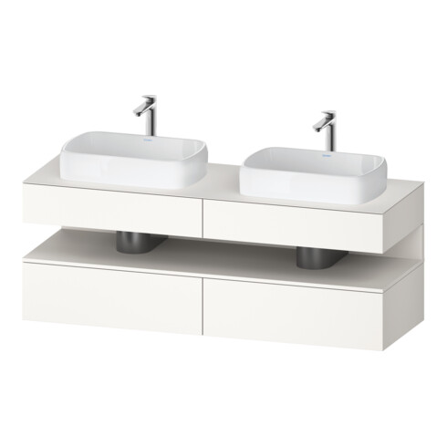 Duravit Meuble sous-lavabo Qatego 160x55x60 cm, blanc mat, placage, évier double face