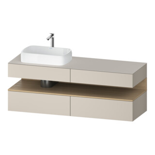 Duravit Meuble sous-lavabo Qatego 160x55x60 cm, blanc mat, placage, évier gauche