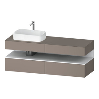 Duravit Meuble sous lavabo Qatego 160x55x60 cm, blanc mat, placage, niche