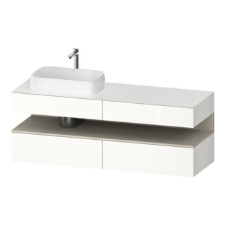 Duravit Meuble sous lavabo Qatego 160x55x60 cm, blanc mat, placage, niche