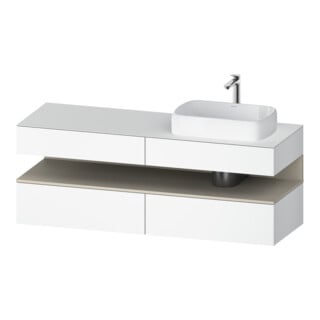 Duravit Meuble sous-lavabo Qatego 160x55x60 cm, blanc mat, placage, niche