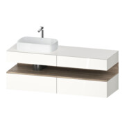 Duravit Meuble sous-lavabo Qatego 160x55x60 cm, blanc mat, plan, évier gauche-1