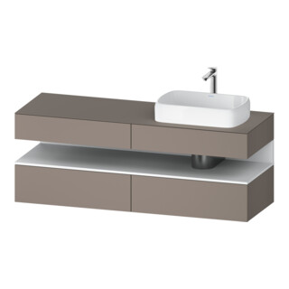 Duravit Meuble sous lavabo Qatego 160x55x60 cm, blanc mat/plaque, évier à droite