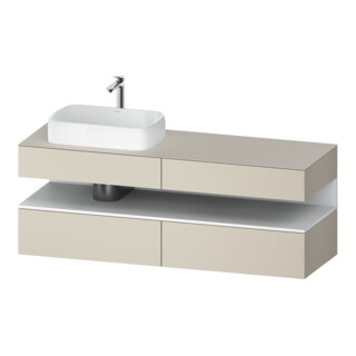 Duravit Meuble sous lavabo Qatego 160x55x60 cm, blanc mat/ta mat, Pl, B l, niches