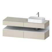 Duravit Meuble sous-lavabo Qatego 160x55x60 cm, blanc mat/ta mat, placage, évier droite-1