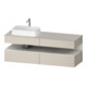Duravit Meuble sous lavabo Qatego 160x55x60 cm, blanc mat/ta mat, placard, évier gauche-1