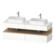 Duravit Meuble sous lavabo Qatego 160x55x60 cm, blanc, placage bois, brillant-1
