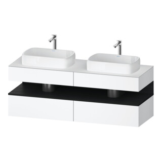 Duravit Meuble sous-lavabo Qatego 160x55x60 cm, chêne clair/blanc mat, Pl, évier double face