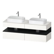 Duravit Meuble sous-lavabo Qatego 160x55x60 cm, chêne sauvage/blanc mat, placage, tiroirs, blanc-1
