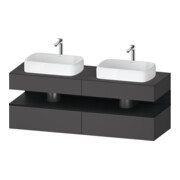 Duravit Meuble sous-lavabo Qatego 160x55x60 cm, E blanc/gris m, Pl, B des deux côtés-1