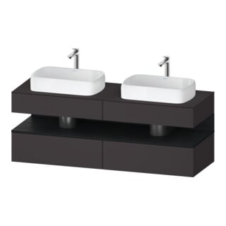 Duravit Meuble sous-lavabo Qatego 160x55x60 cm, E blanc/gris m, Pl, B double face