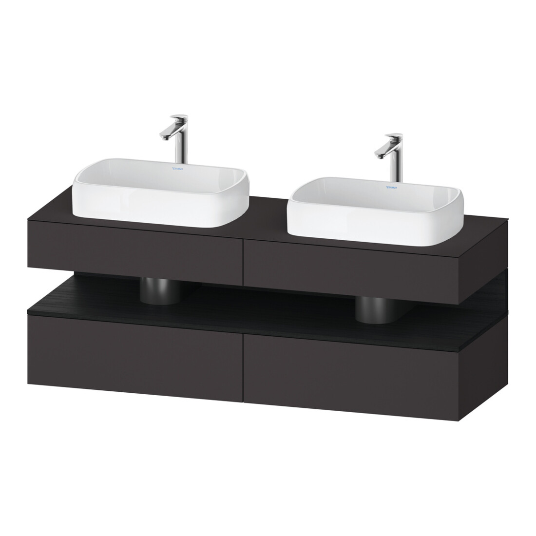 Duravit Meuble sous-lavabo Qatego 160x55x60 cm, E blanc/gris m, Pl, B double face