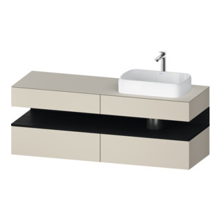 Duravit Meuble sous-lavabo Qatego 160x55x60 cm, E blanc/sable m, Pl, B r, B