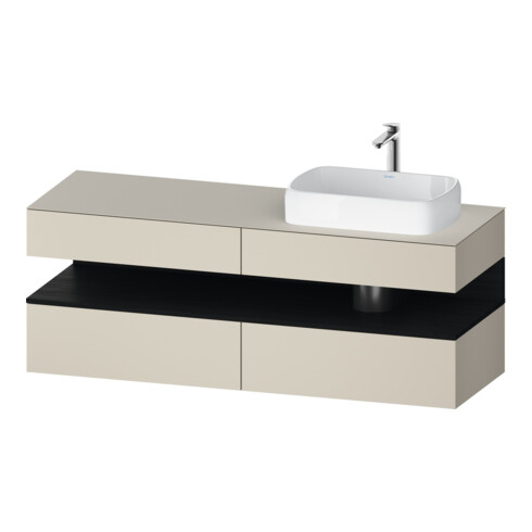 Duravit Meuble sous-lavabo Qatego 160x55x60 cm, E blanc/sable m, Pl, B r, B