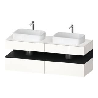 Duravit Meuble sous-lavabo Qatego 160x55x60 cm, E ch/blc g, Pl, évier double face