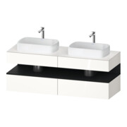 Duravit Meuble sous-lavabo Qatego 160x55x60 cm, E ch/blc g, Pl, évier double face-1