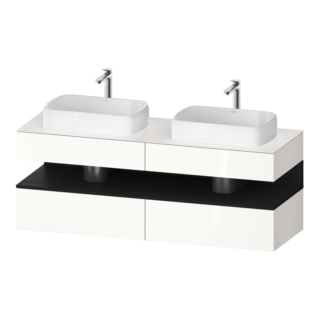Duravit Meuble sous-lavabo Qatego 160x55x60 cm, E ch/blc g, Pl, évier double face
