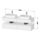 Duravit Meuble sous lavabo Qatego 160x55x60 cm, E chêne/blanc, plan, B double face