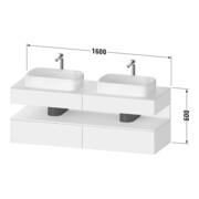 Duravit Meuble sous lavabo Qatego 160x55x60 cm, E chêne/blanc, plan, B double face-3
