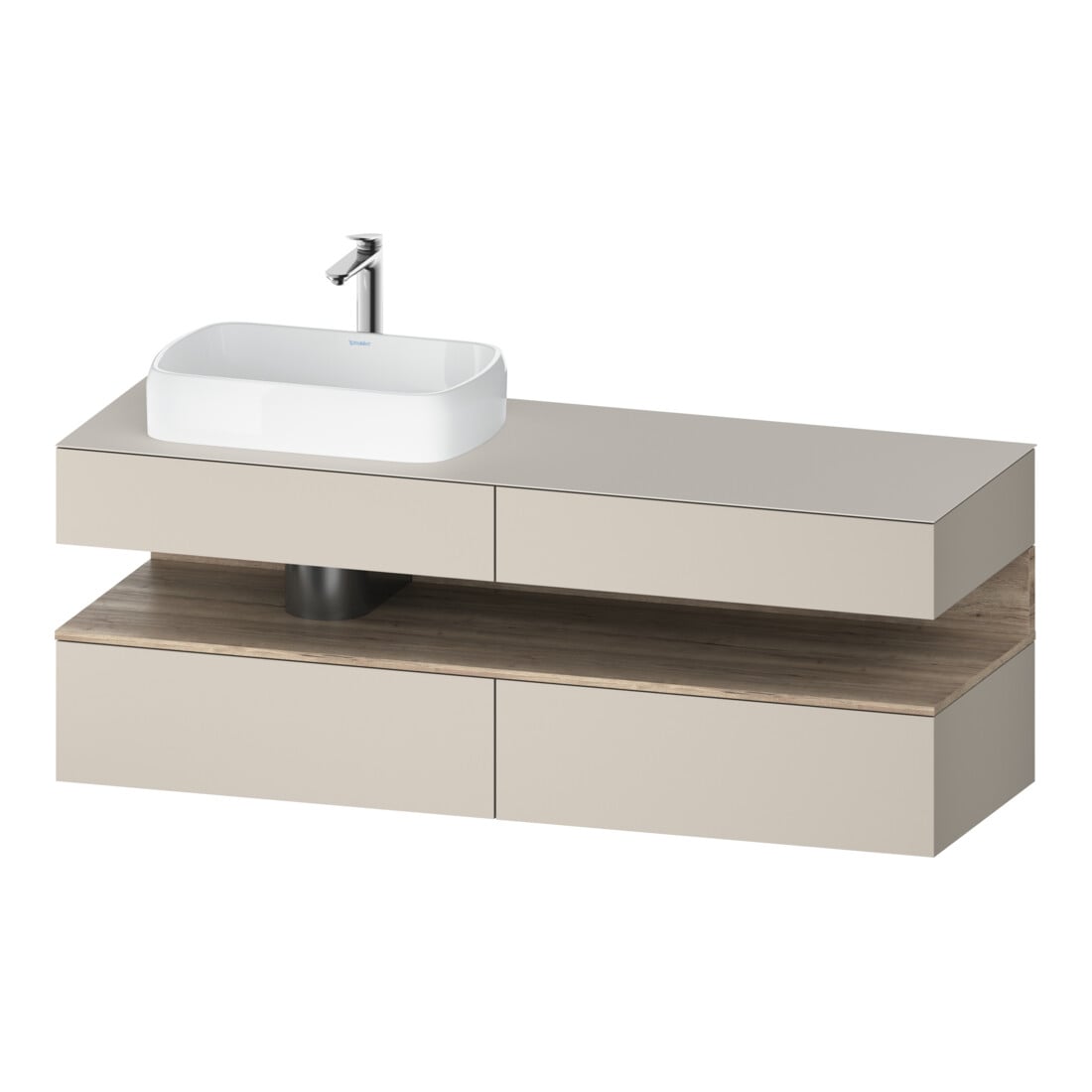 Duravit Meuble sous lavabo Qatego 160x55x60 cm, E Ma/t m, Pl, évier gauche