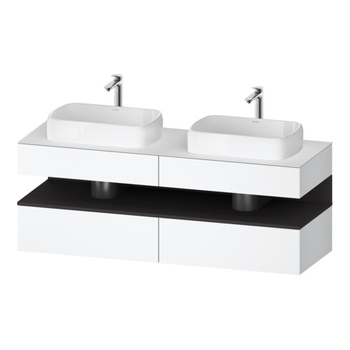 Duravit Meuble sous lavabo Qatego 160x55x60 cm, gris m/blanc m, Pl, B bs, B