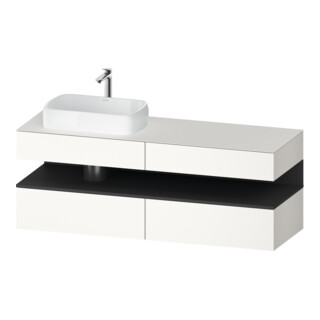 Duravit Meuble sous-lavabo Qatego 160x55x60 cm, gris m/blanc m, Pl, évier à gauche