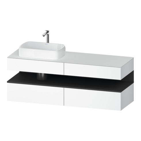 Duravit Meuble sous lavabo Qatego 160x55x60 cm, gris m/blanc m, Pl, L, L
