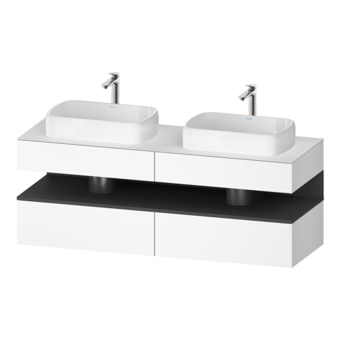 Duravit Meuble sous lavabo Qatego 160x55x60 cm, gris/m blanc, Pl, B bs, B