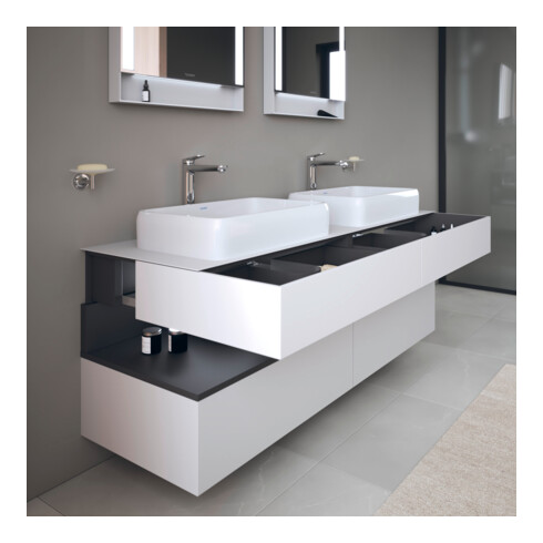 Duravit Meuble sous lavabo Qatego 160x55x60 cm, gris/m blanc, Pl, B bs, B