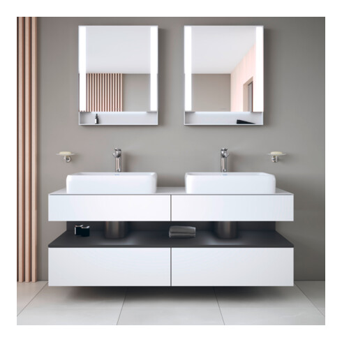 Duravit Meuble sous lavabo Qatego 160x55x60 cm, gris/m blanc, Pl, B bs, B