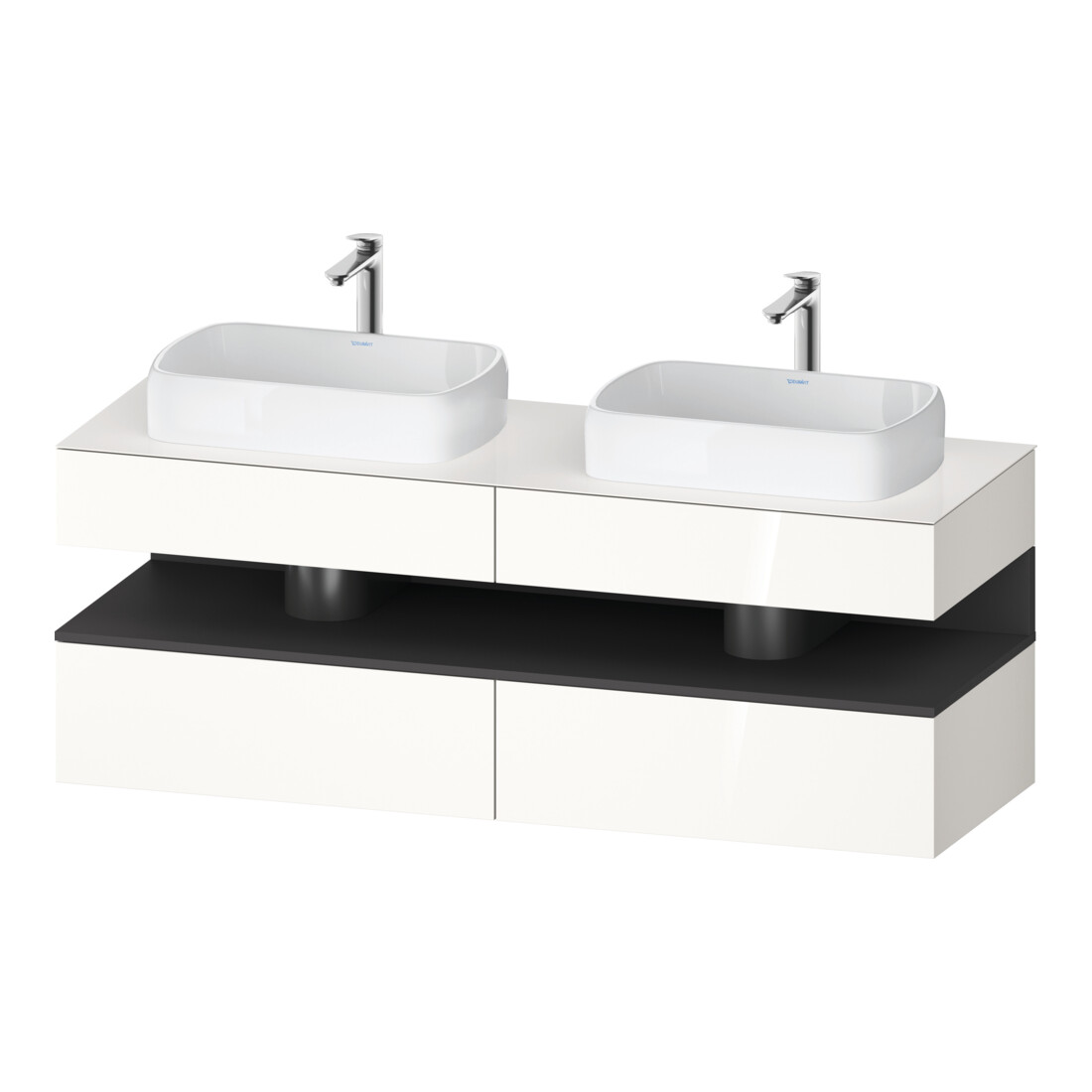 Duravit Meuble sous-lavabo Qatego 160x55x60 cm, gris m/blanc, Pl, B double face