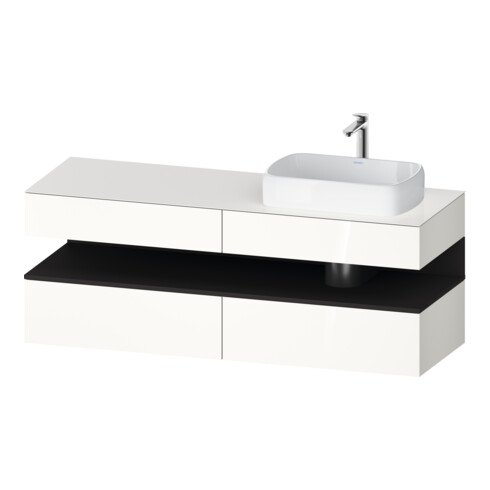Duravit Meuble sous-lavabo Qatego 160x55x60 cm, gris m/blanc, Pl, évier à droite