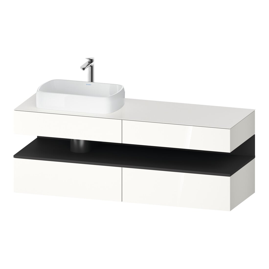Duravit Meuble sous-lavabo Qatego 160x55x60 cm, gris m/blanc, Pl, L, L