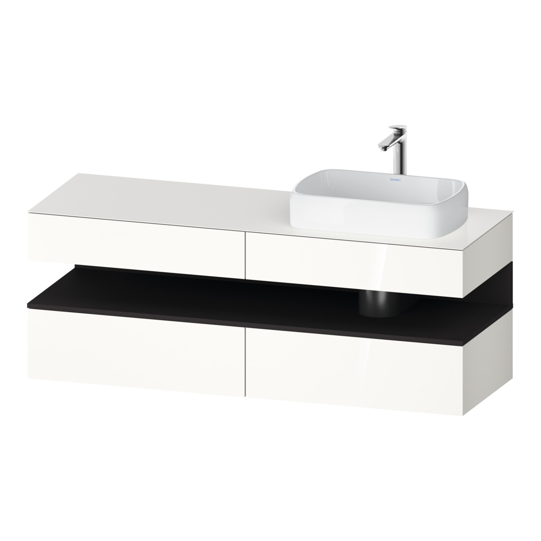 Duravit Meuble sous-lavabo Qatego 160x55x60 cm, gris m/blanc, placage, largeur