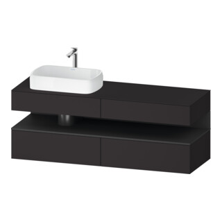 Duravit Meuble sous-lavabo Qatego 160x55x60 cm, gris m/Gr m, Pl, évier gauche