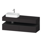 Duravit Meuble sous-lavabo Qatego 160x55x60 cm, gris m/Gr m, Pl, évier gauche-1
