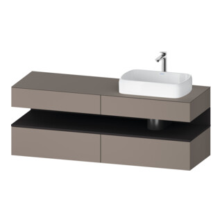 Duravit Meuble sous-lavabo Qatego 160x55x60 cm, gris/marron, Pl, évier à droite