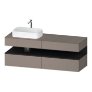 Duravit Meuble sous-lavabo Qatego 160x55x60 cm, gris/marron, PL, évier à gauche-1