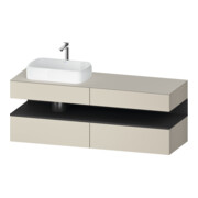 Duravit Meuble sous lavabo Qatego 160x55x60 cm, gris/mat, placage, brillant-1