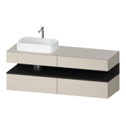 Duravit Meuble sous lavabo Qatego 160x55x60 cm, gris mat/ta mat, Pl, gauche-1