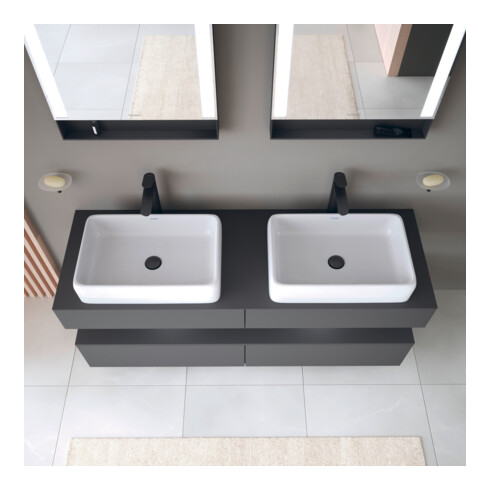 Duravit Meuble sous-lavabo Qatego 160x55x60 cm, gris, Pl, B bs, niches