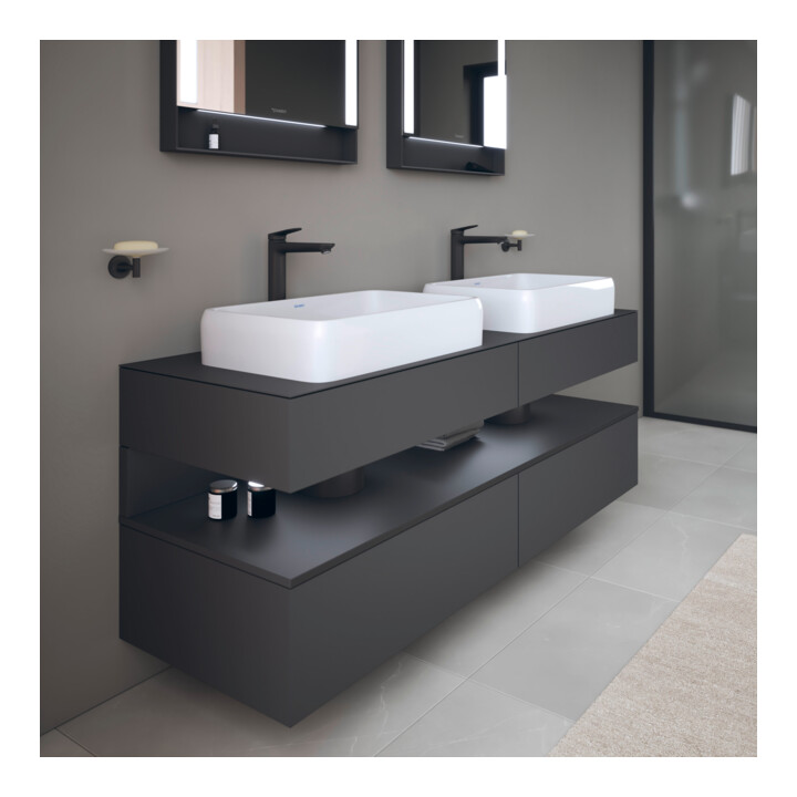 Duravit Meuble sous-lavabo Qatego 160x55x60 cm, gris, Pl, B bs, niches