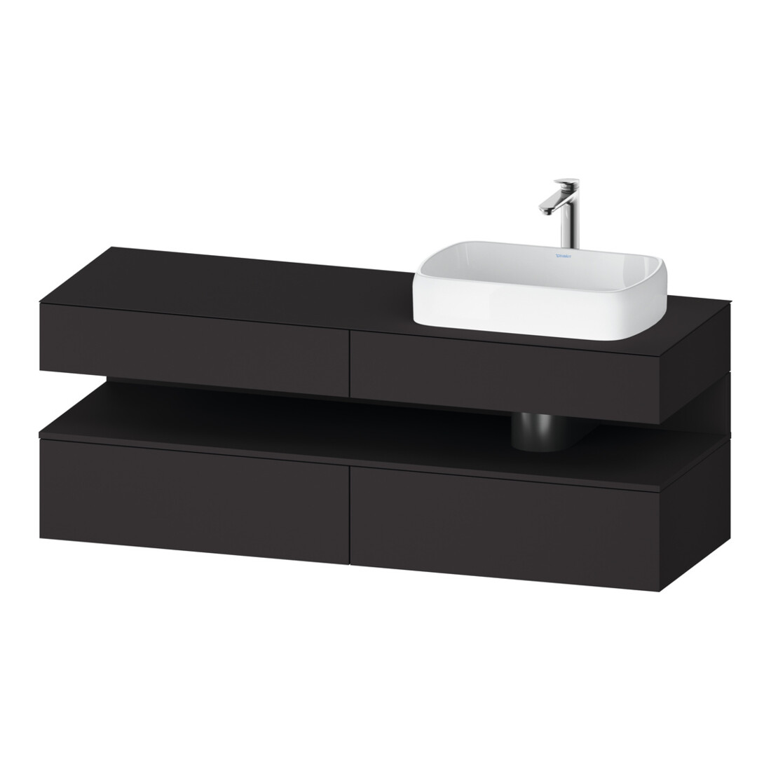 Duravit Meuble sous lavabo Qatego 160x55x60 cm, gris, placage, évier à droite