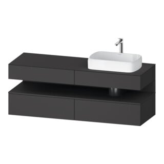 Duravit Meuble sous lavabo Qatego 160x55x60 cm, gris, plan, large, niche